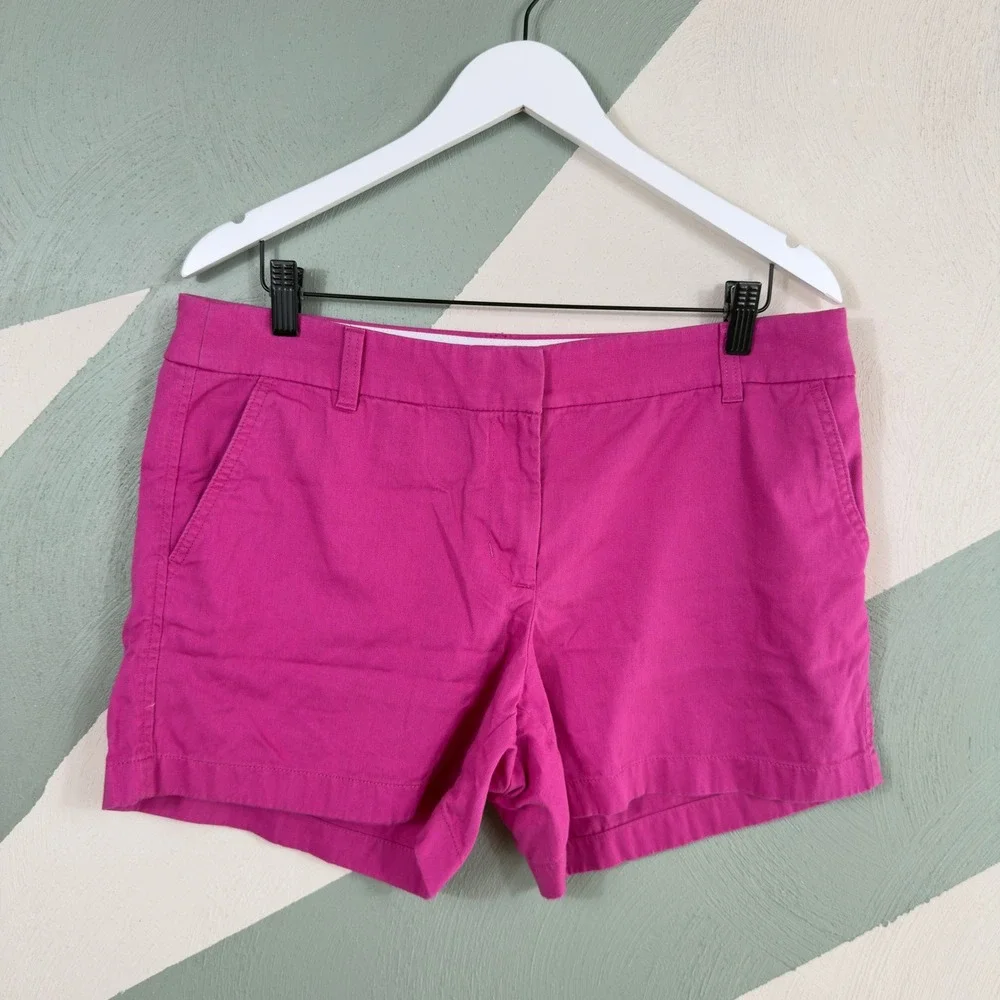 J.Crew Chino Shorts Womens 12 Pink Re-Imagined Cotton Casual Preppy Summer